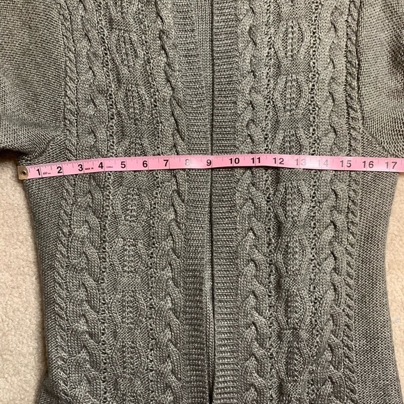 DKNY Women Gray Open Front Knit Cardigan Sweater Small - Picture 6 of 7